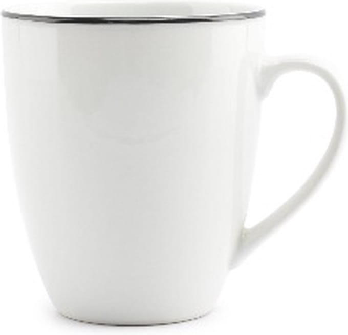 BonBistro Beker 38cl black rim Basic White (Set van 6)