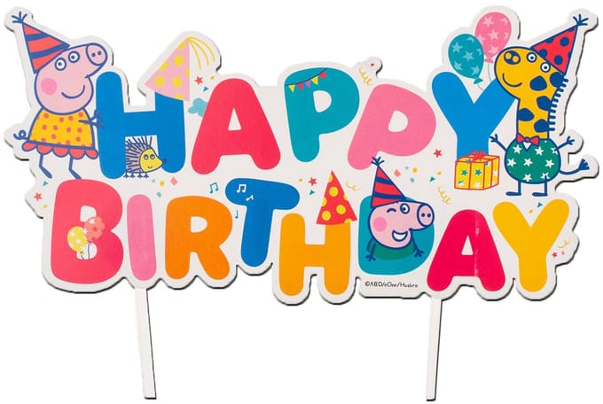 DEKORA - Taarttopper Peppa Pig Happy Birthday 17 cm