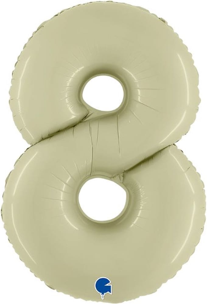 Folieballon Cijfer 8 Satin Olive green - 100 cm