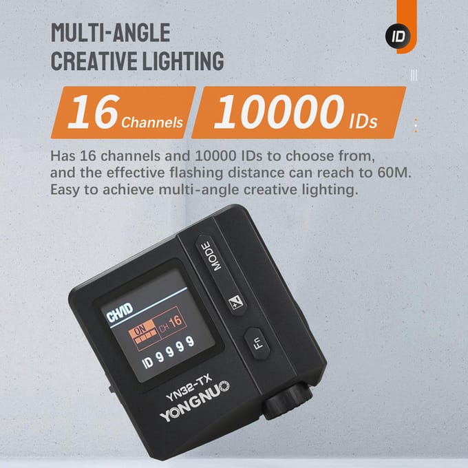 YONGNUO YN32-TX TTL draadloze flitstrigger 2.4G flitszender Ingebouwde batterij Meerdere flitsers zwart