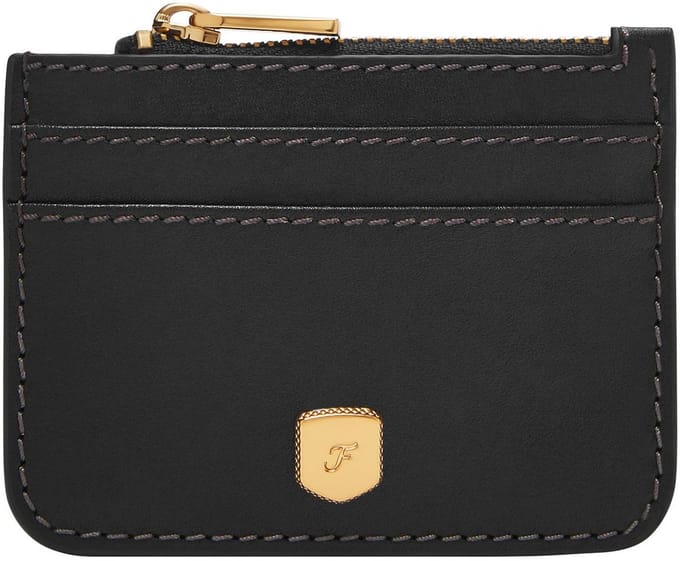FOSSIL Kaarthouder Sleutelgeval Lennox Zip Card Case Black Zwart
