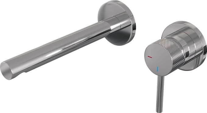Brauer Chrome Carving - Wastafelkraan - Inbouw - Glans Chroom - 1 Greeps - Model A1 - Rechte Uitloop & Rozetten