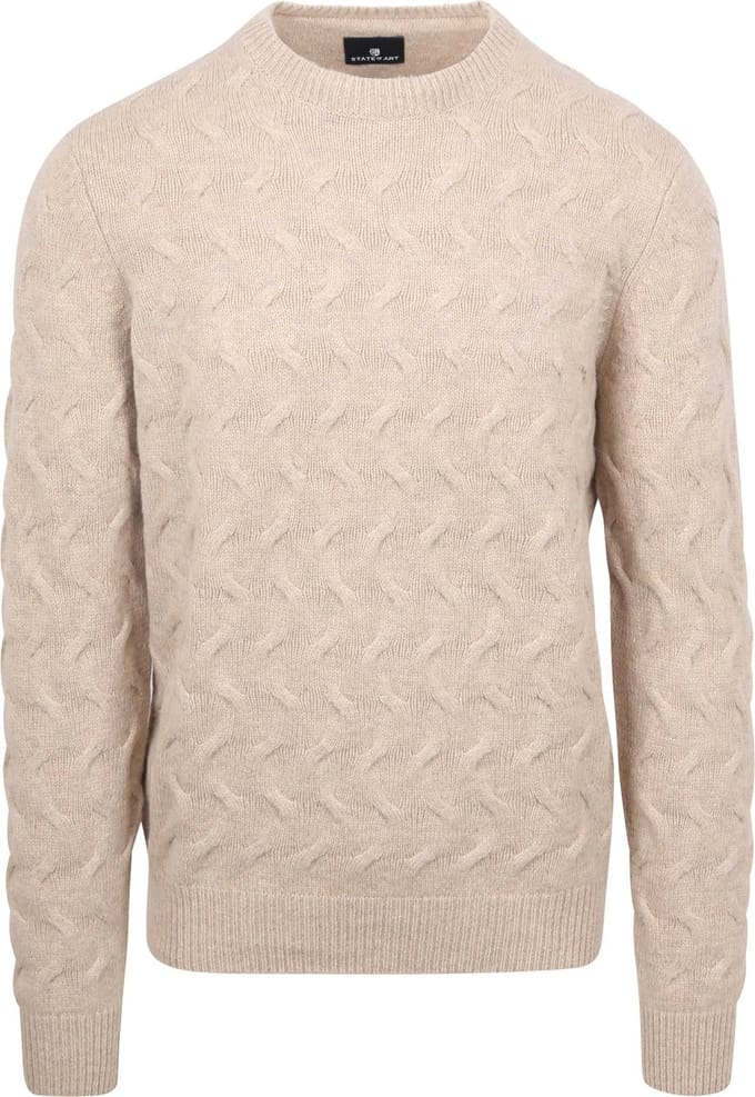 State Of Art Trui Structure Beige - Maat L - Heren - Pullovers
