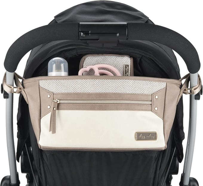 Verstelbare Kinderwagen Caddy – Kinderwagen Organizer met Ingebouwde Vakken en Verstelbare Riemen