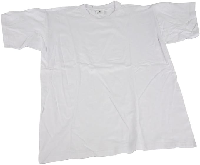 T-shirts, B: 52 cm, afm medium, ronde hals, 145 gr, wit, 1 stuk