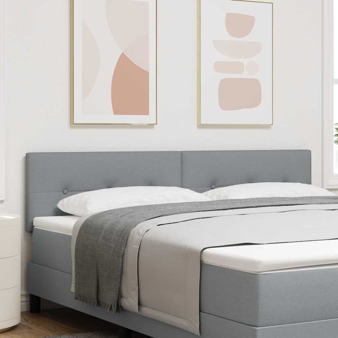 vidaXL - Hoogte - verstelbaar - hoofdbord - Lichtgrijs - 180 - cm - Stof