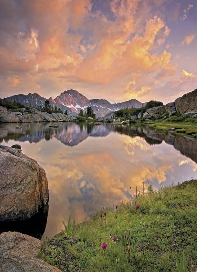 Fotobehang - Alpenglühen 184x254cm - Papierbehang