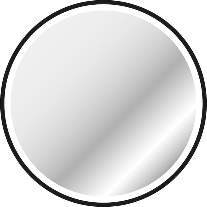 Miroir salle de bain ROND avec éclairage LED et contour noir - Diam 50cm