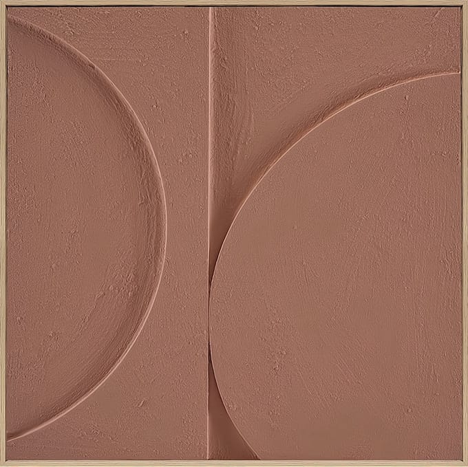 Ter Halle - Schilderij - Wanddecoratie - 3D Art - Mocha Mousse Cirkels - 80x80cm