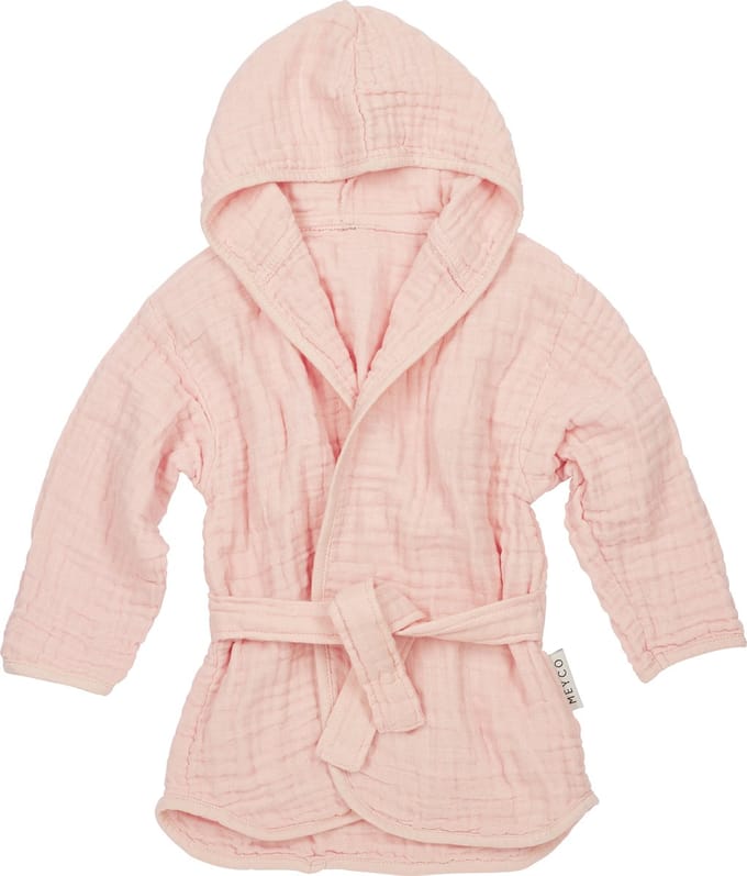 Meyco Baby Uni badjas - pre-washed hydrofiel - soft pink - 86/92