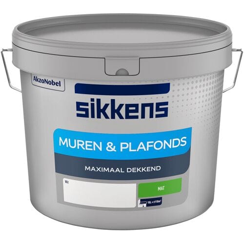 Sikkens Muren En Plafonds Muurverf - Mat - Wit - 10l