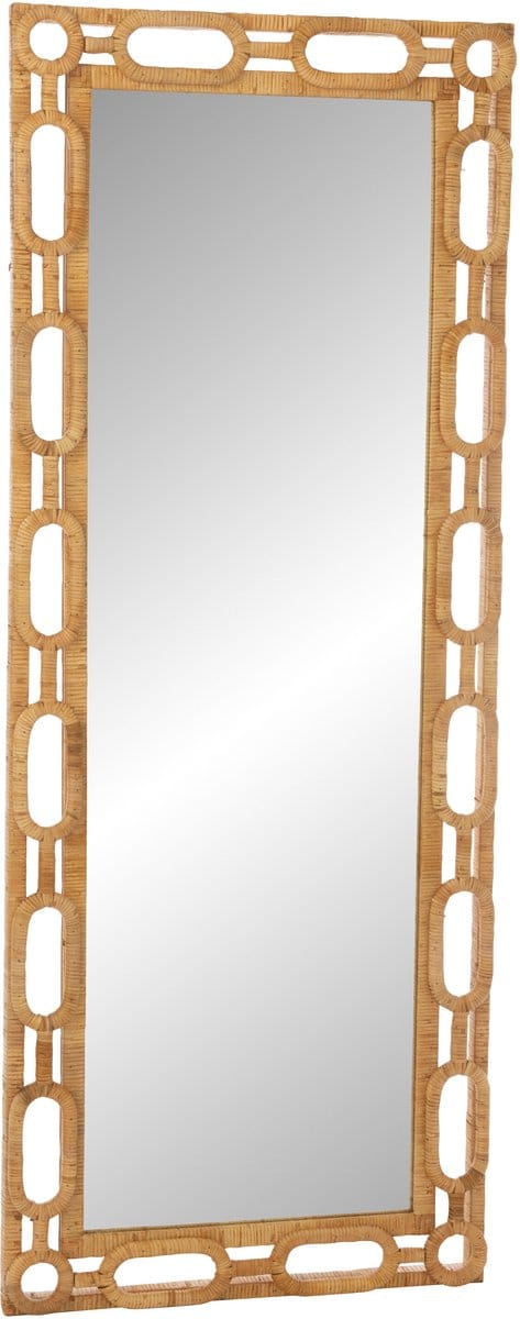 J-Line spiegel Ring - hout - naturel - large