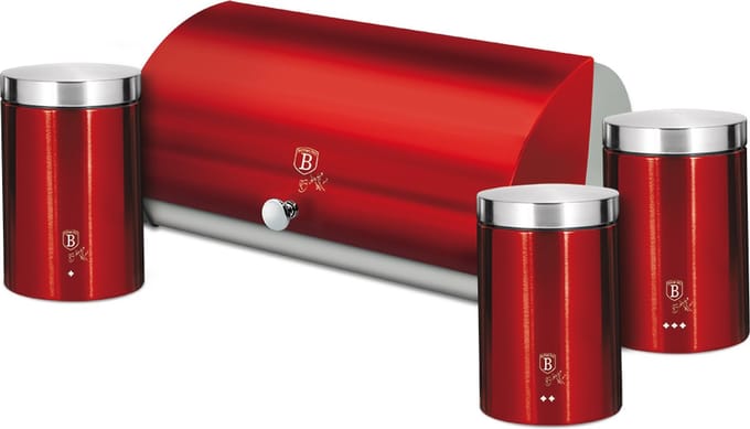 Berlinger Haus 6729 - Broodtrommel met opslagblikken - Burgundy rood