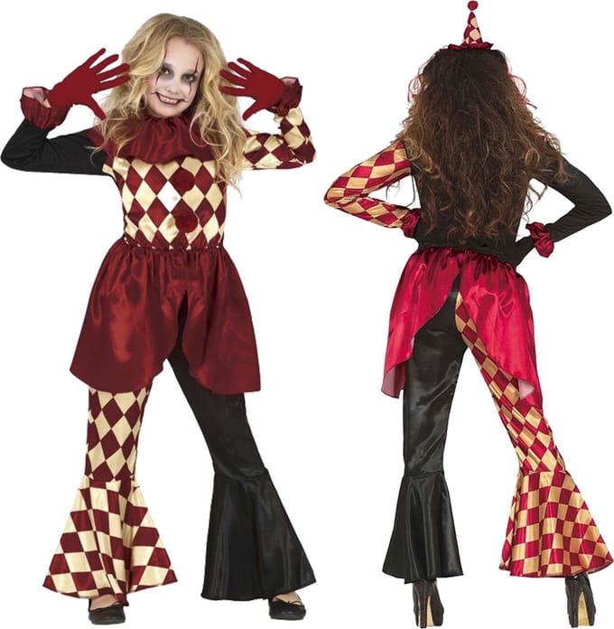 Fiestas Guirca - Horror Clown meisjes (7-9 jaar)