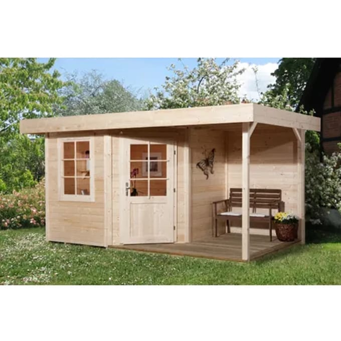 Weka Tuinhuis Met Overkapping 213 Type A Gr1 238x396cm