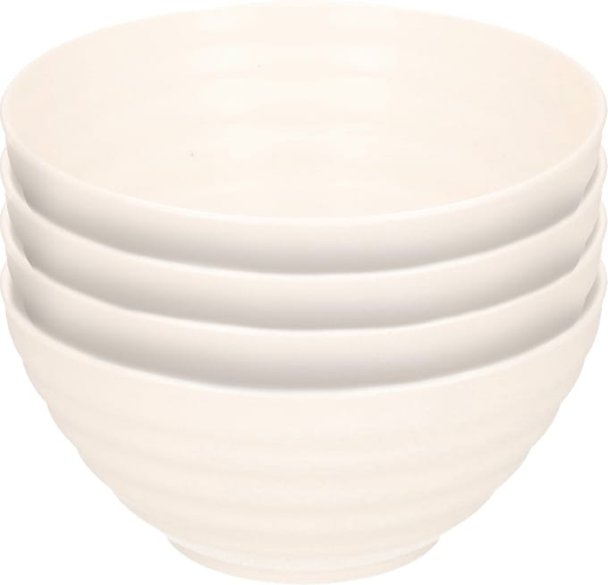 Plasticforte Schaaltjes - 4x - ivoor wit - kunststof - 14 x 6.5 cm - kommen