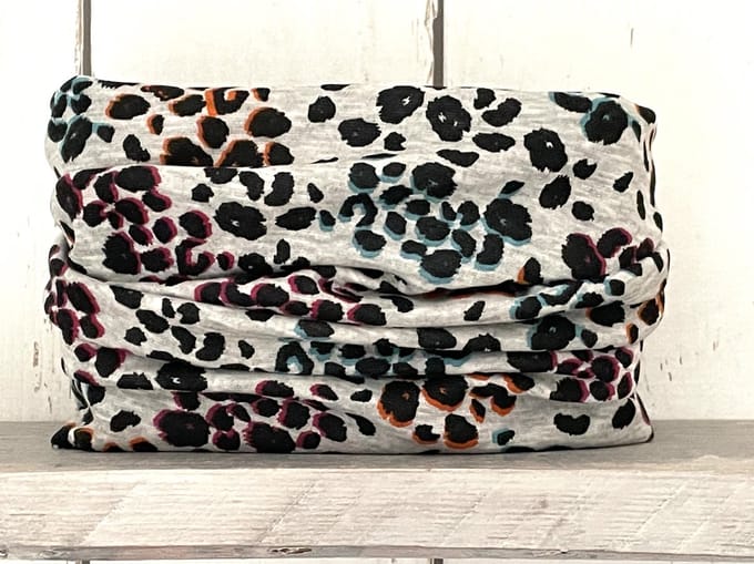MixG | Colsjaal Winter | Grijs met panterprint (gekleurd)| Meisje