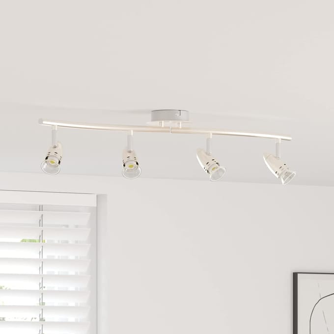 vidaXL Plafondspot met schijnwerpers Nikkel 61 x 10 x 12,5 cm Metaal