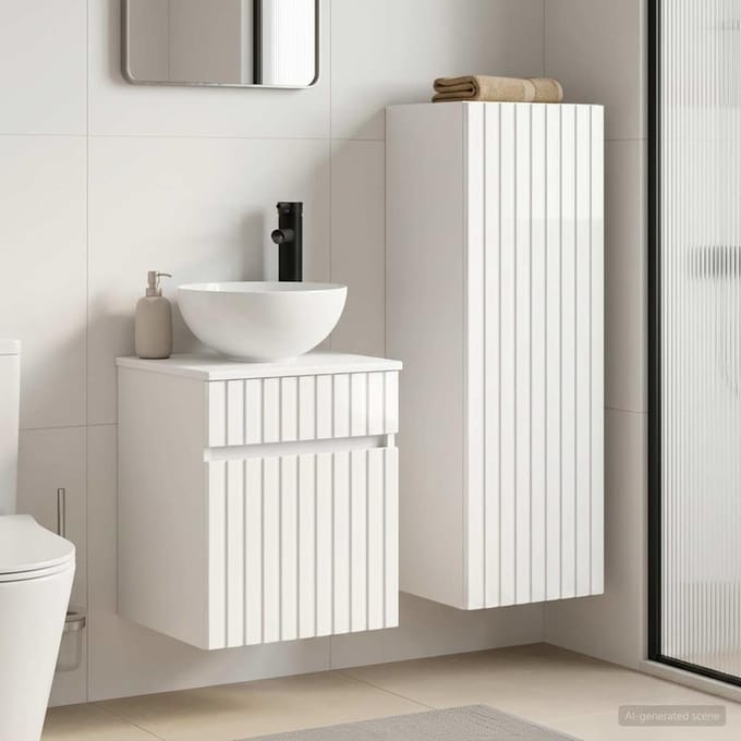 vidaXL - Badkamermeubel - Set - 2 - st - Hoogglans - Wit - 33 - x - 34,5 - x - 100 - cm