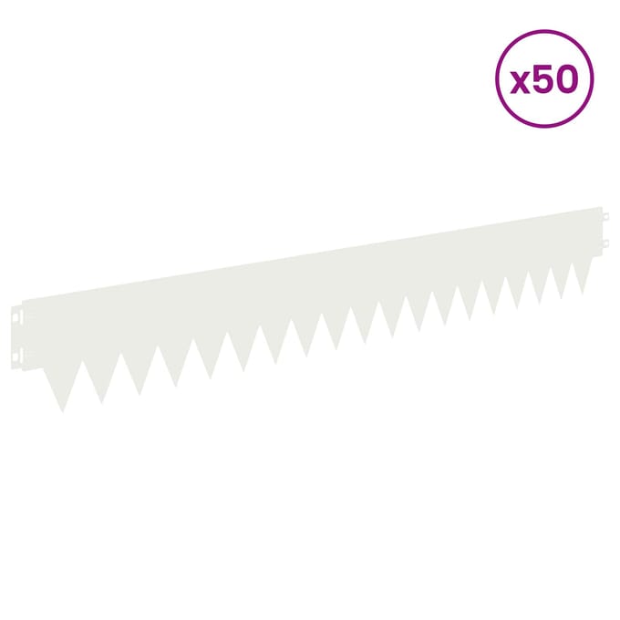 vidaXL - Gazonrand - 50 - st - 103 - x - 15 - cm - Staal - Wit