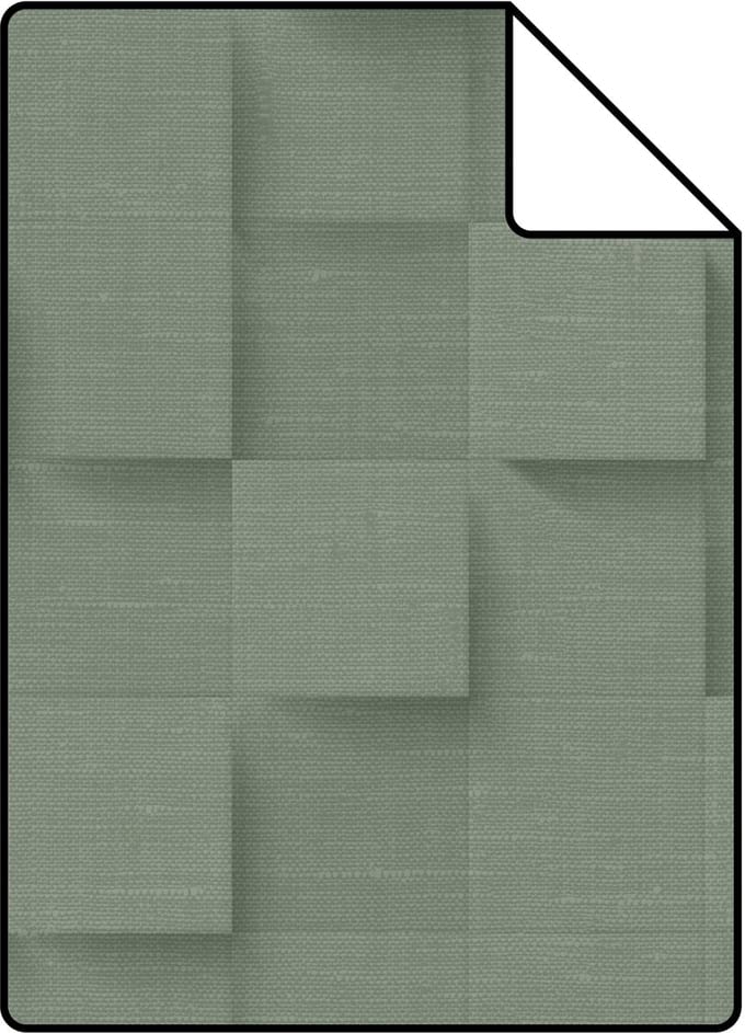 Proefstaal Origin Wallcoverings behang 3D kubussen vergrijsd groen - 26.5 x 21 cm - 347898-S