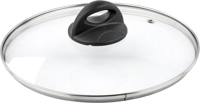 Glas deksel 32 cm wit