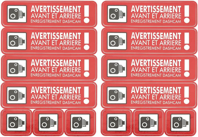2x CCTV Dashcam Opname Stickers voor Voertuigen - Beveiliging Zichtbaar