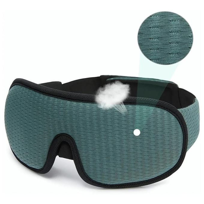 Cache-paupières Bloqueur de Lumière Coussinet Doux 3D Léger Respirant Masque de Sommeil Blackout Vert black
