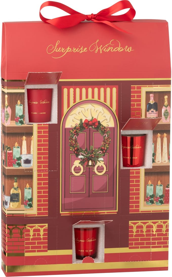 J-Line geurkaars Surprise Window - koraal/mix - 12 candles