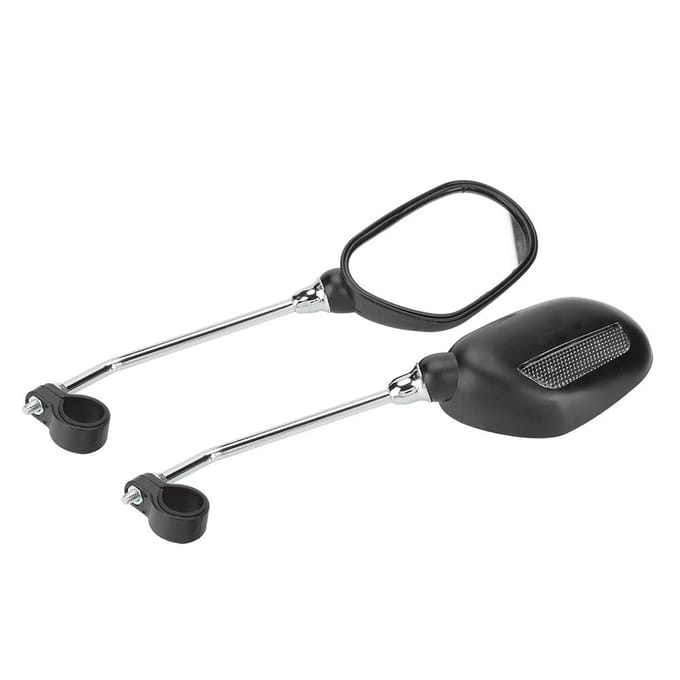 1 Paar Fiets Mountainbike Stuur Achteruitkijkspiegel 360 Rotatie met Veiligheidsreflectoren gray