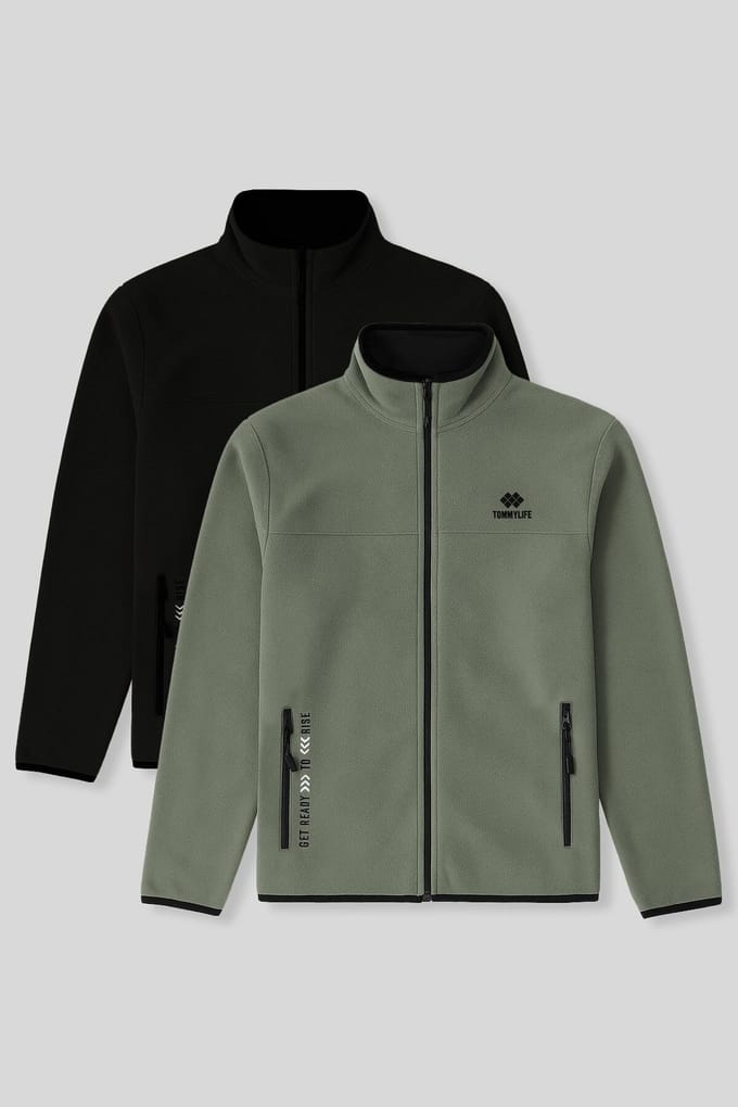 Heren Pluche Rits-Voorkant Sweatshirt