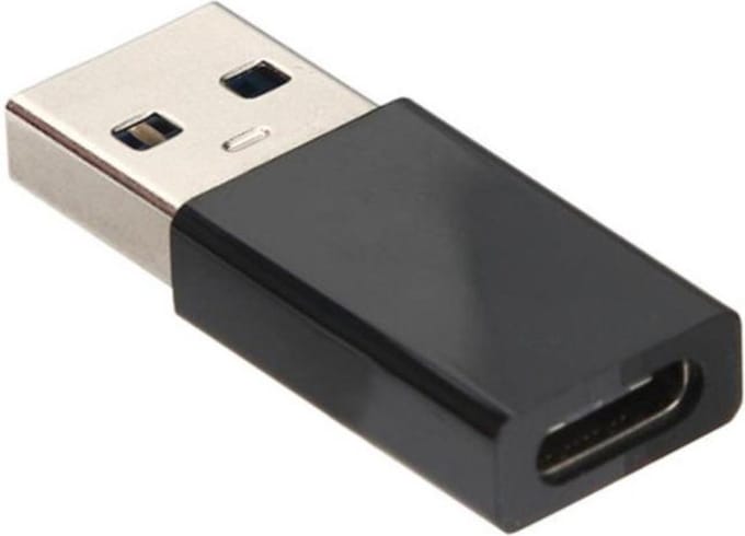 USB-A Male naar USB-C Female adapter - USB 3.0 connector - Zwart