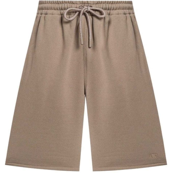 Off-White Geborduurde Sweat Shorts Unisex Volwassenen (Bruin)