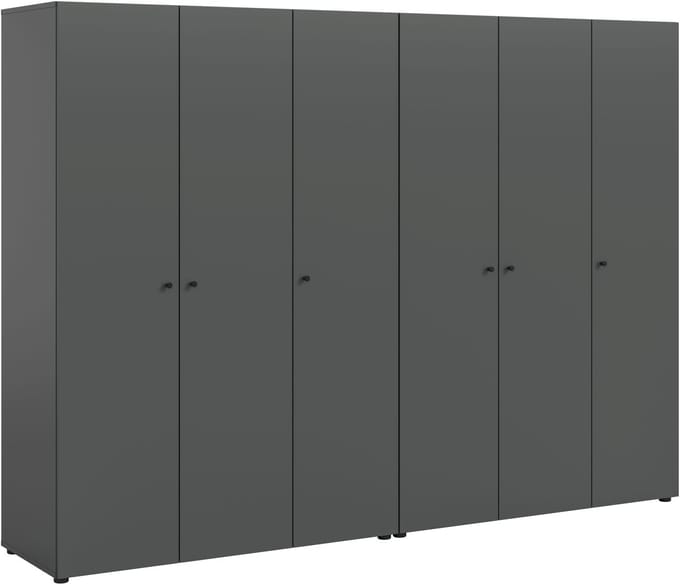 xonox.home Darw kledingkastcombinatie (B/H/D: 240x176x51 cm) antracietkleurig