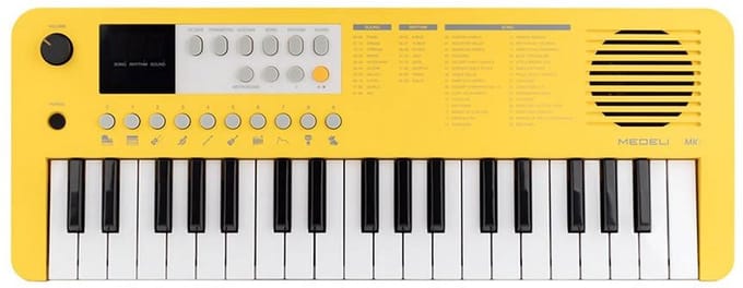 Keyboard - Medeli MK1-YE - 37 mini-toetsen - USB-C voeding - 10 klankknoppen - Geel