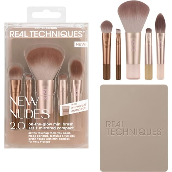 Real Techniques Brush Sets New Nudes On-The-Glow Mini Set Kwastensets Dames