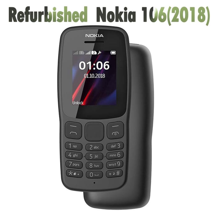 Gereviseerde Nokia Originele Nokia 106(2018) Dual SIM Mobiele Telefoon Met 2 SIM No charger zwart