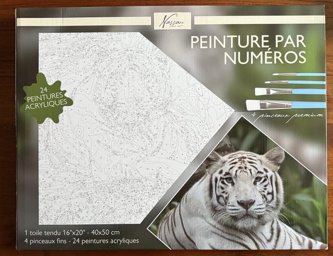 Nassau Fine Art paint by number (40x50 cm) Witte tijger