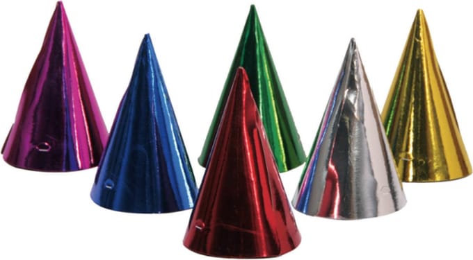 Folat - Punthoedjes prismatic assorti - 6 stuks