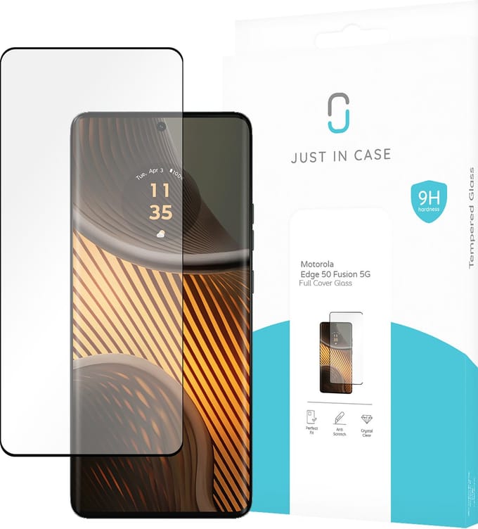 Just in Case screenprotector geschikt voor Motorola Edge 50 Ultra (5G) - Screenprotector Full Cover Gehard Glas