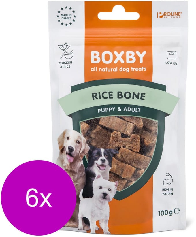 Proline Boxby Rice Bone - Hondensnacks - 6 x Beender Rijst 100 g