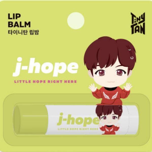 Monami TinyTAN BTS Baume à Lèvres Saveur Soin Hydratant pour Lèvres 4g, J-HOPE-Sans Parfum white