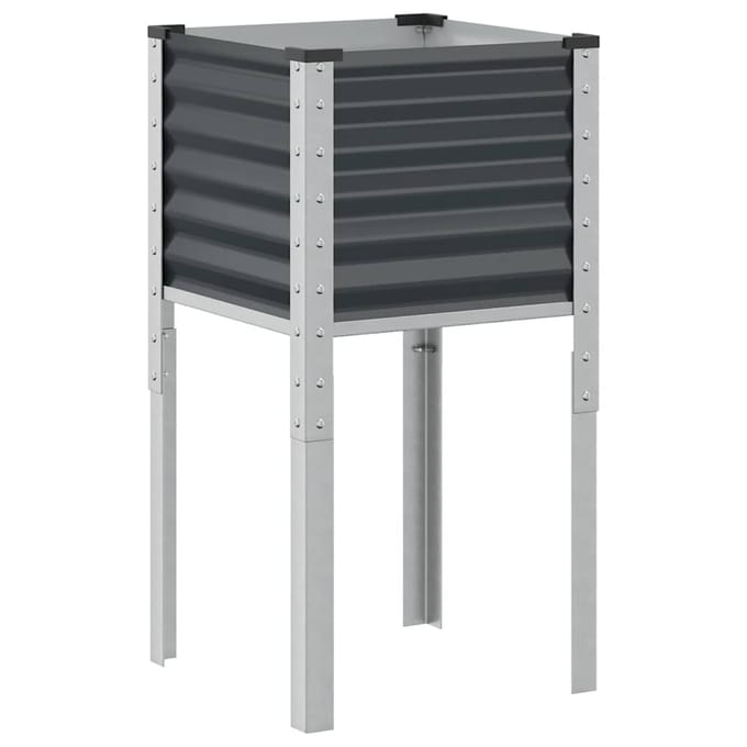 vidaXL - Plantenbak - Antraciet - 45x45x88 - cm - Staal