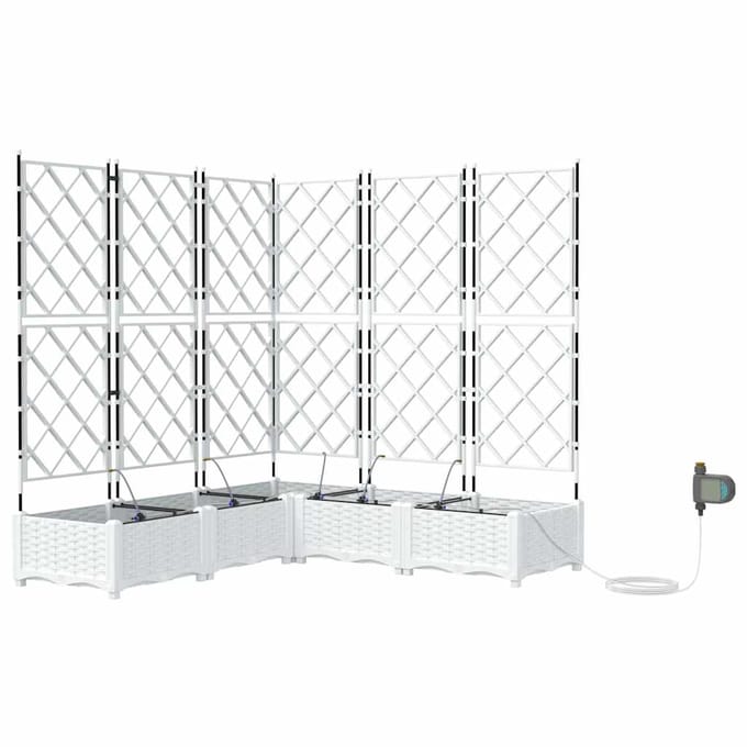 vidaXL - Plantenbak - 5 - st - Wit - 120 - x - 120 - x - 126 - cm - PP