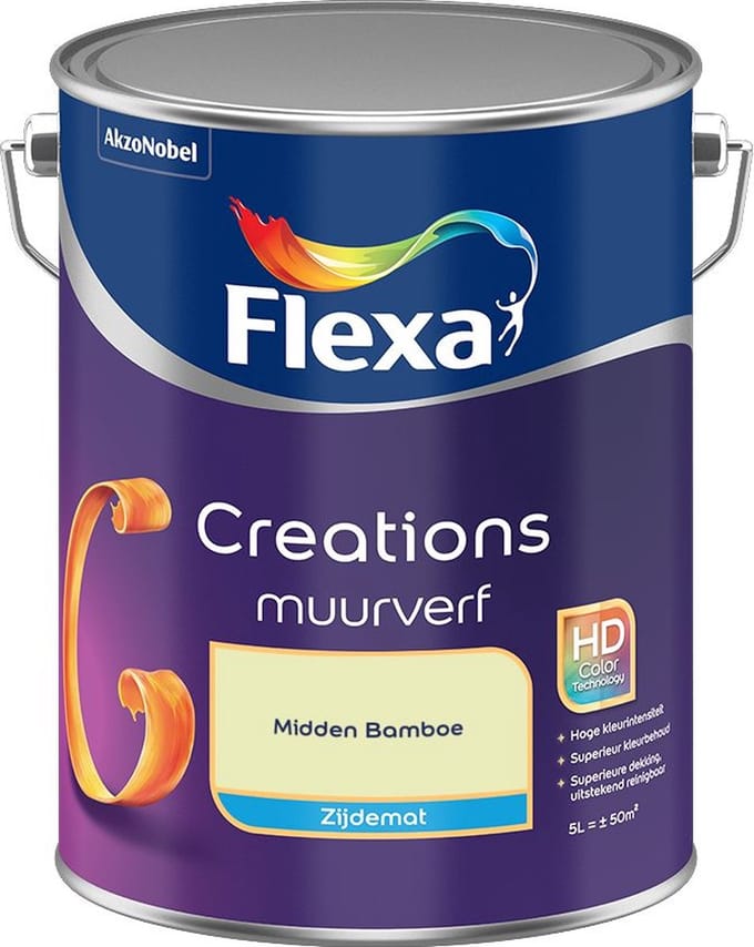 Flexa - Creations Muurverf Zijdemat - Midden Bamboe - Mengverf - 5 L