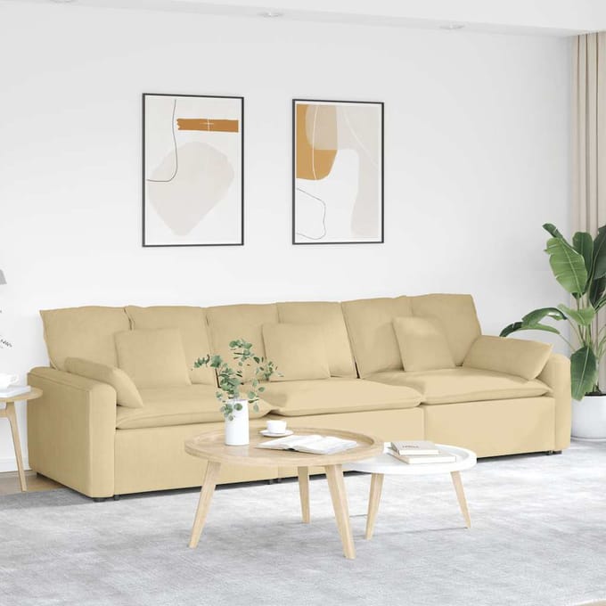 vidaXL Modulaire bank met kussens grijsgroen