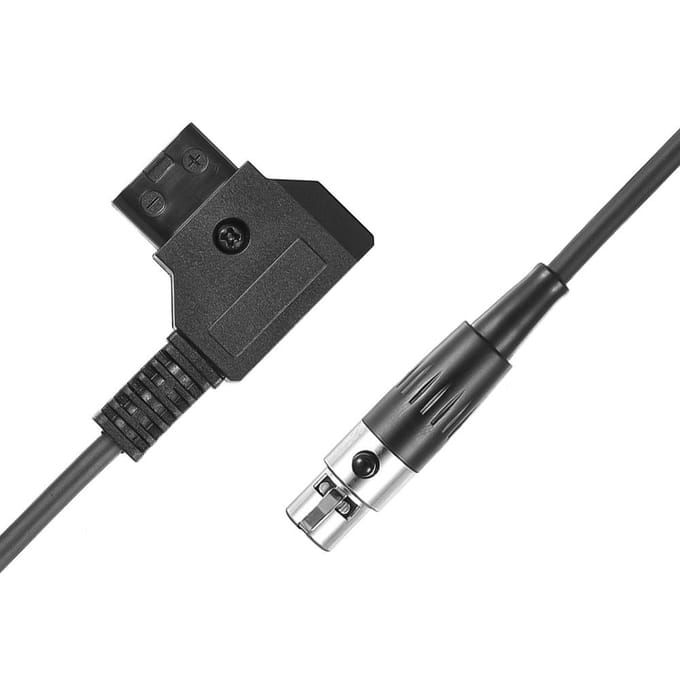 D-Tap mannelijk naar (Blikje) MINI XLR 4-pins kabel Recht snoer 100 cm kabel zwart