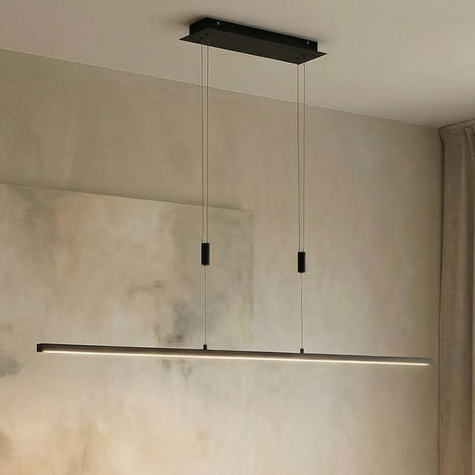 Lindby LED hanglamp Arneja, zwart, CCT, in hoogte verstelbaar