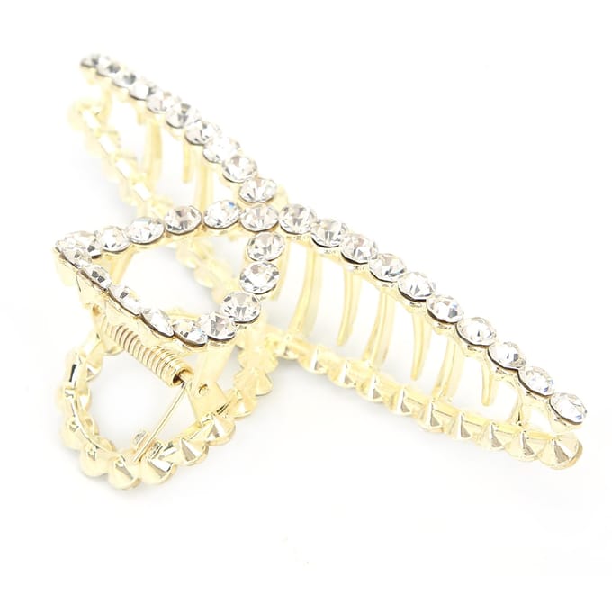 Kunstparel Haarspeldjes Metaal Antislip Haarklemmen Decoratieve Haaraccessoires Strass beige