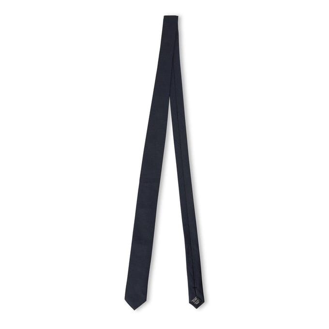 Boss Micro Raster Jacquard Stropdas (Donkerblauw)